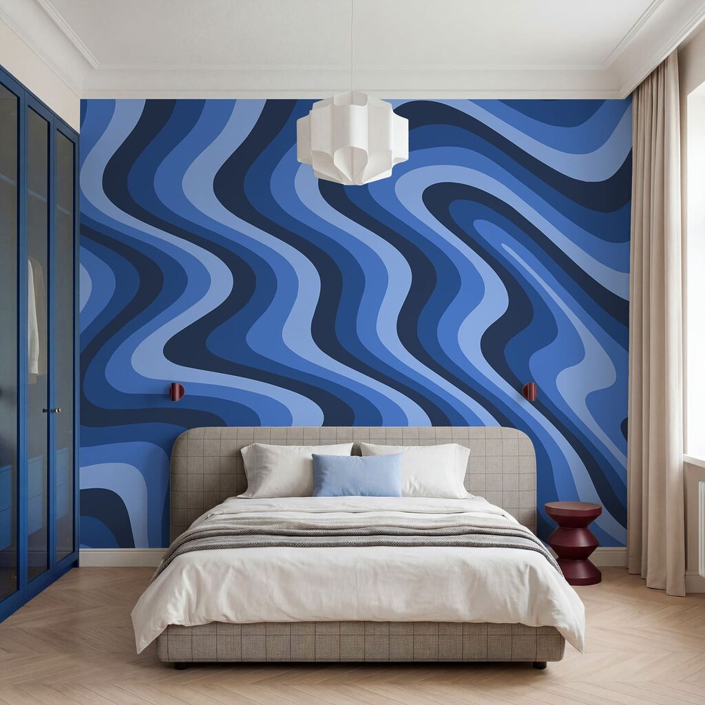 Blue and white wavy lines Blue and white wavy lines