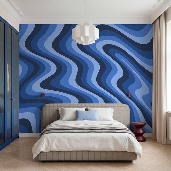 Blue and white wavy lines Blue and white wavy lines