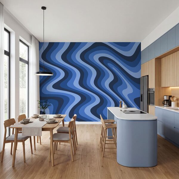 Blue and white wavy lines Blue and white wavy lines