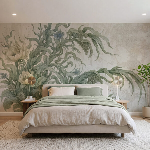 Painting of flowers and leaves Painting of flowers and leaves