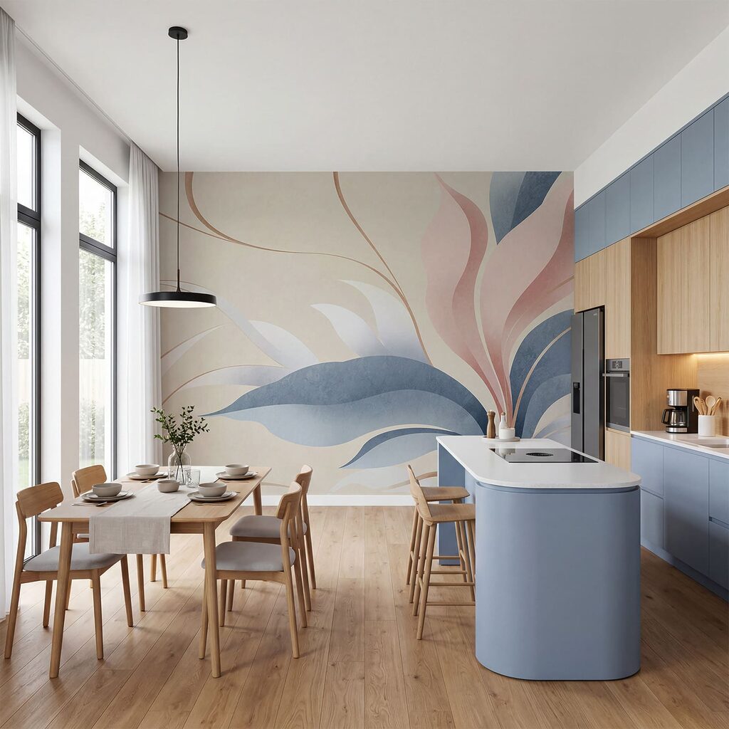 - Graceful flowing abstract design