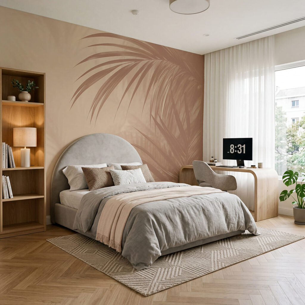 Serene palm leaf background design