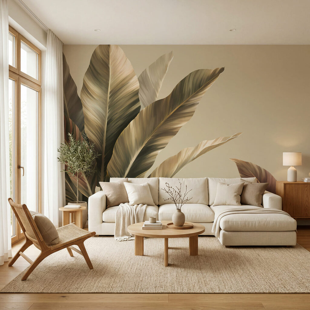Lush foliage in soft tones