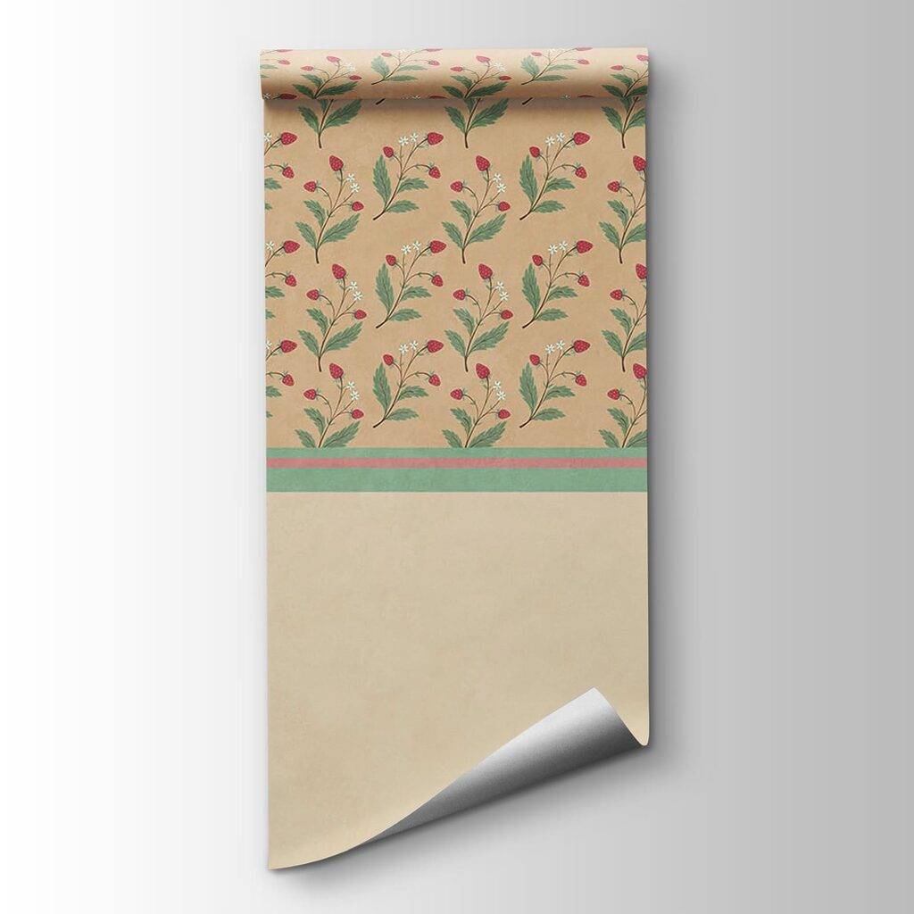 Pattern of flowers and leaves on a beige background Pattern of flowers and leaves on a beige background
