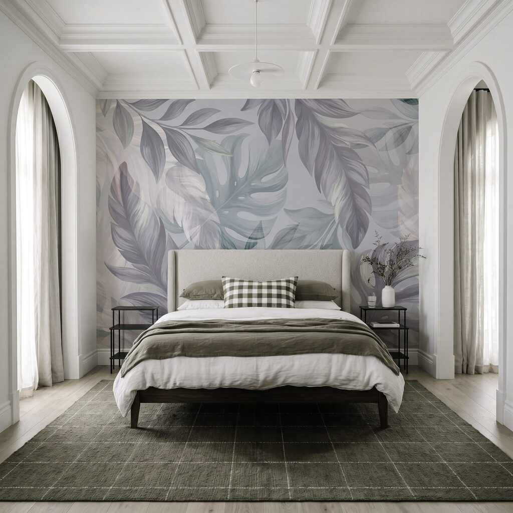 Soft foliage in muted tones