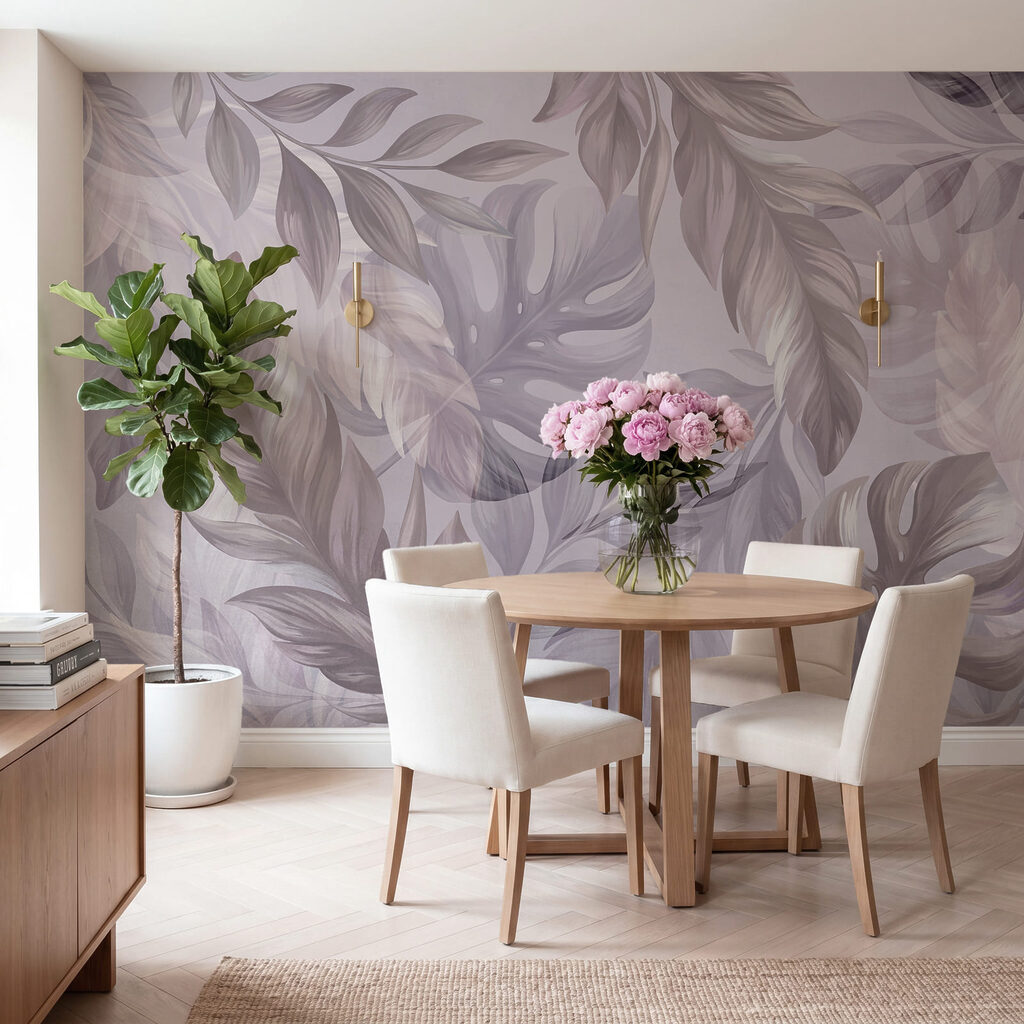Delicate leaves in soft hues