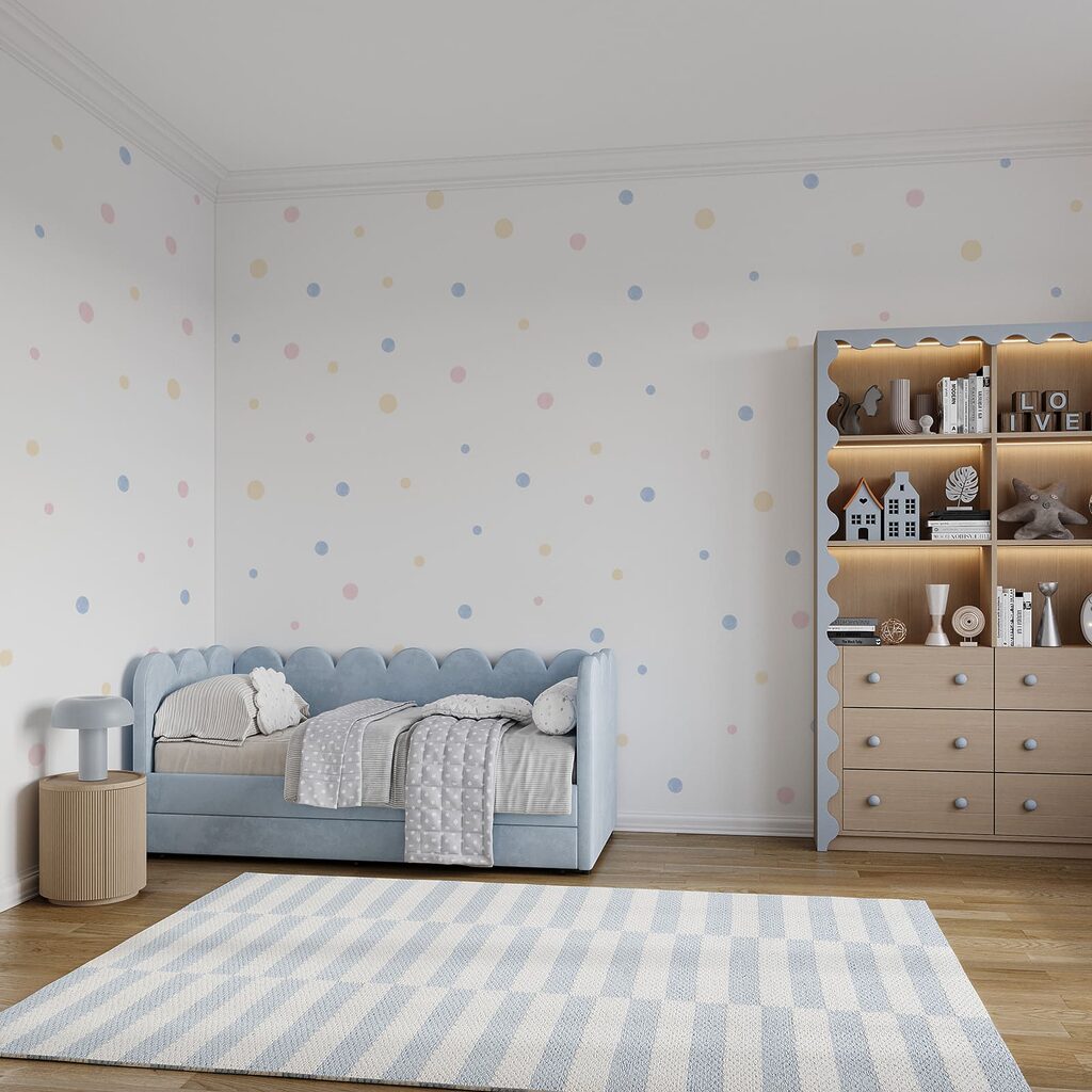 White background with multicolored dots