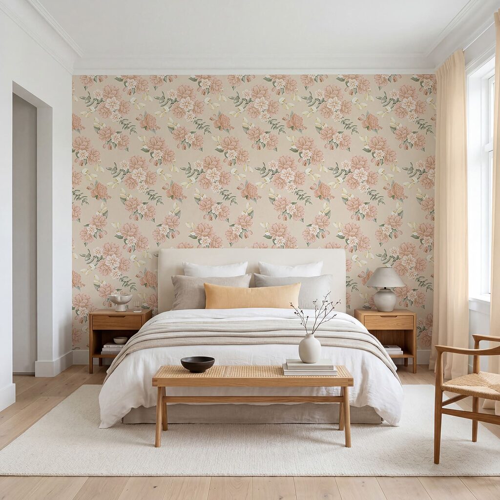 Pattern of flowers on a beige background Pattern of flowers on a beige background