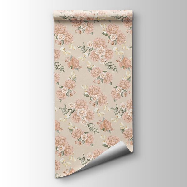 Pattern of flowers on a beige background Pattern of flowers on a beige background