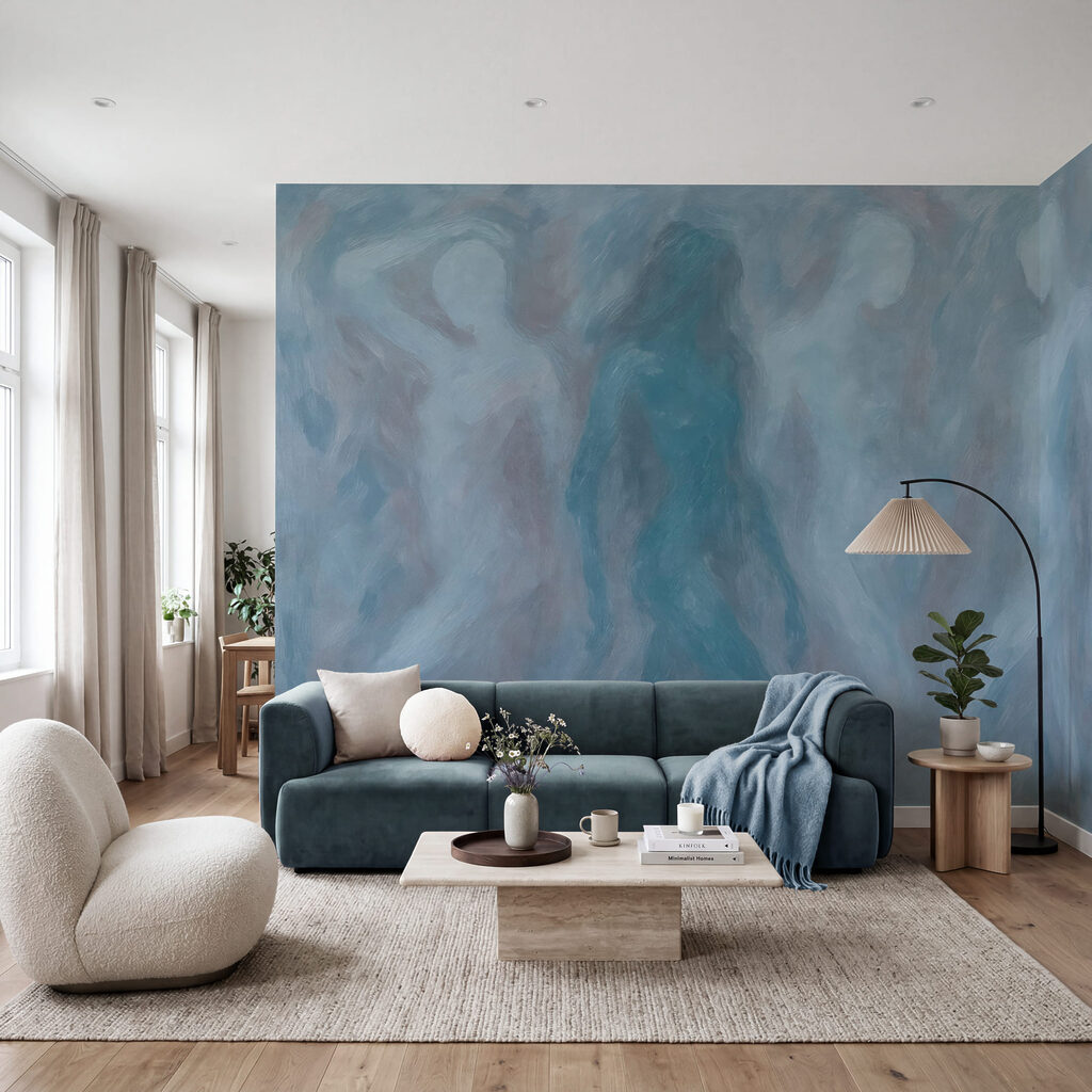 Group of people in a grey room Group of people in a grey room
