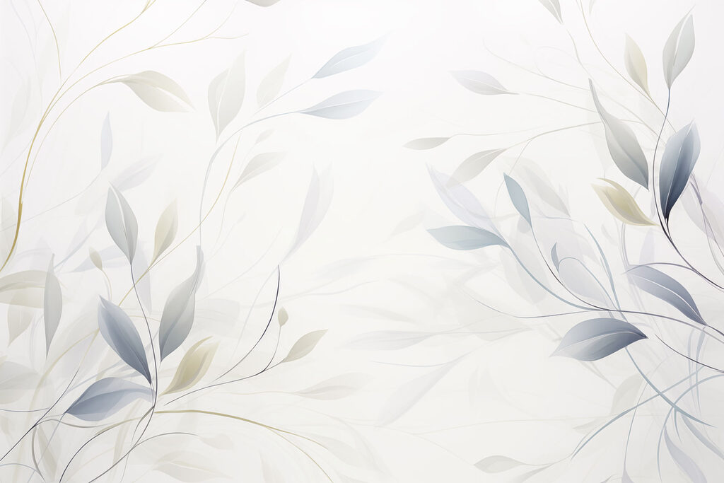 White background with leaves