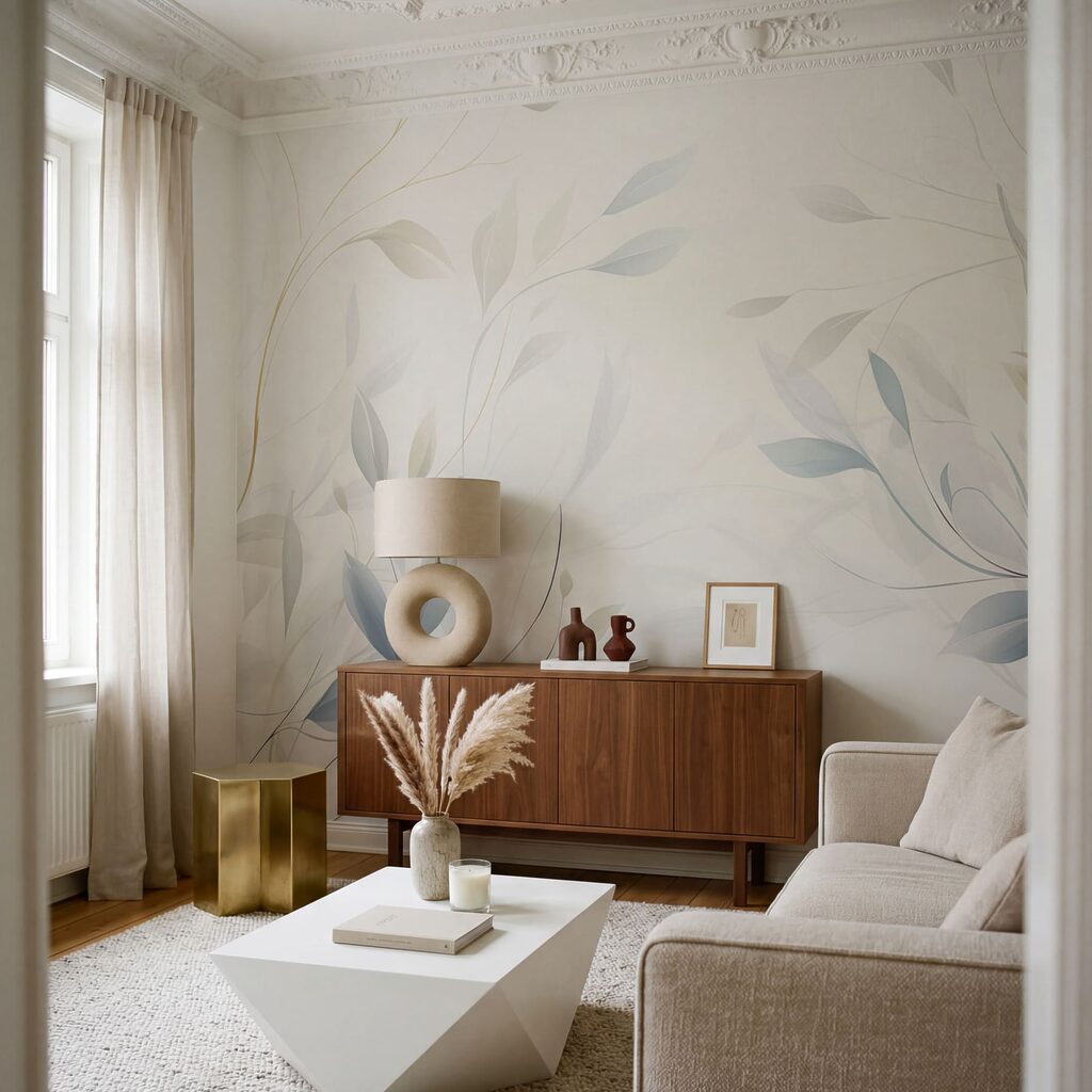 White background with leaves