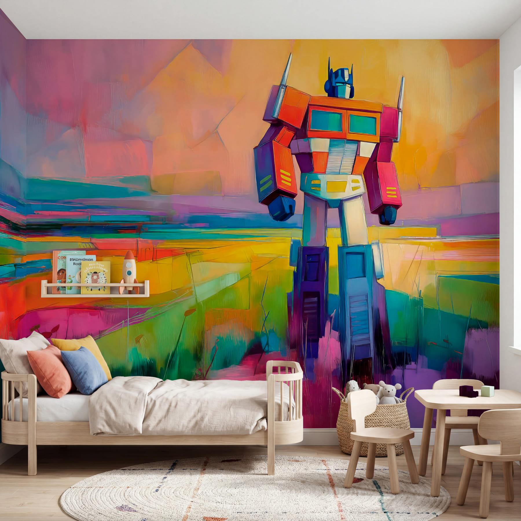 Colorful painting of a robot Colorful painting of a robot