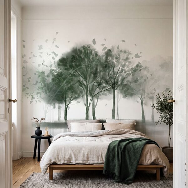 Wall mural Group of trees with leaves (SKU: w09109) Wall mural Wall mural Group of trees with leaves (SKU: w09109)
