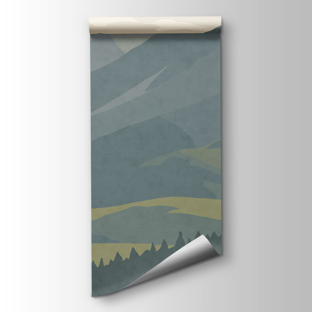 Landscape with a path and mountains Landscape with a path and mountains