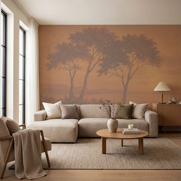 Wall mural Trees on a hill by the water (SKU: t00815) Wall mural Wall mural Trees on a hill by the water (SKU: t00815)