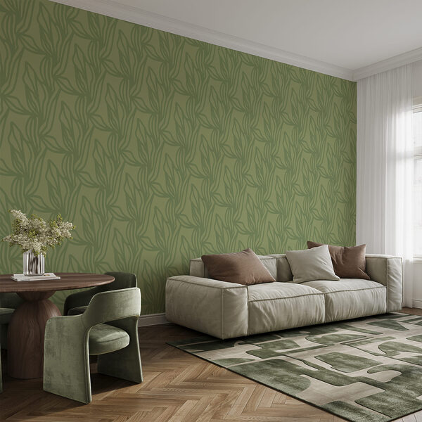 Green pattern with leaves Green pattern with leaves