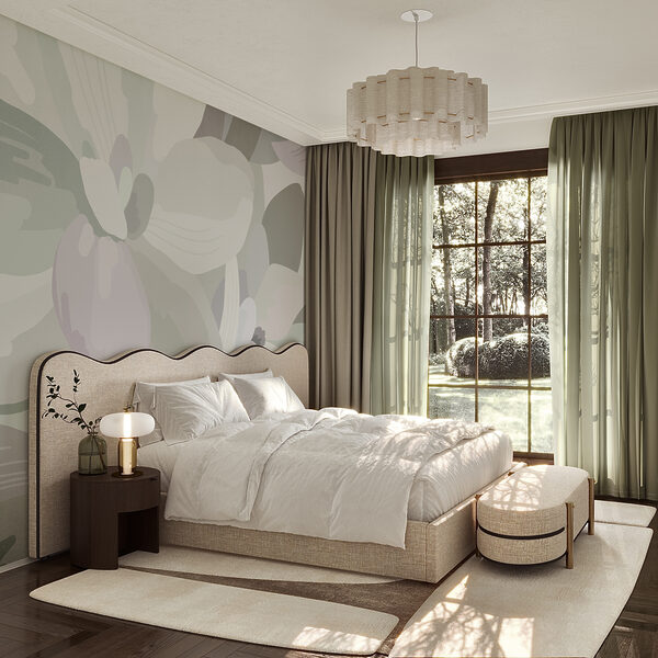 Soft pastels create a calming ambiance