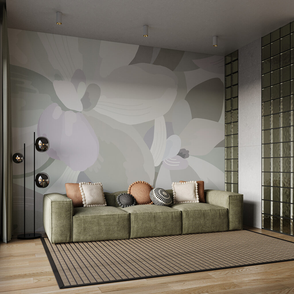 Soft pastels create a calming ambiance