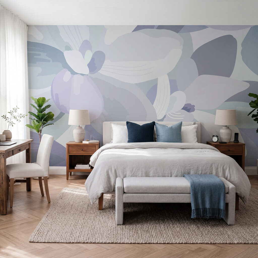 Soft pastel floral abstract design