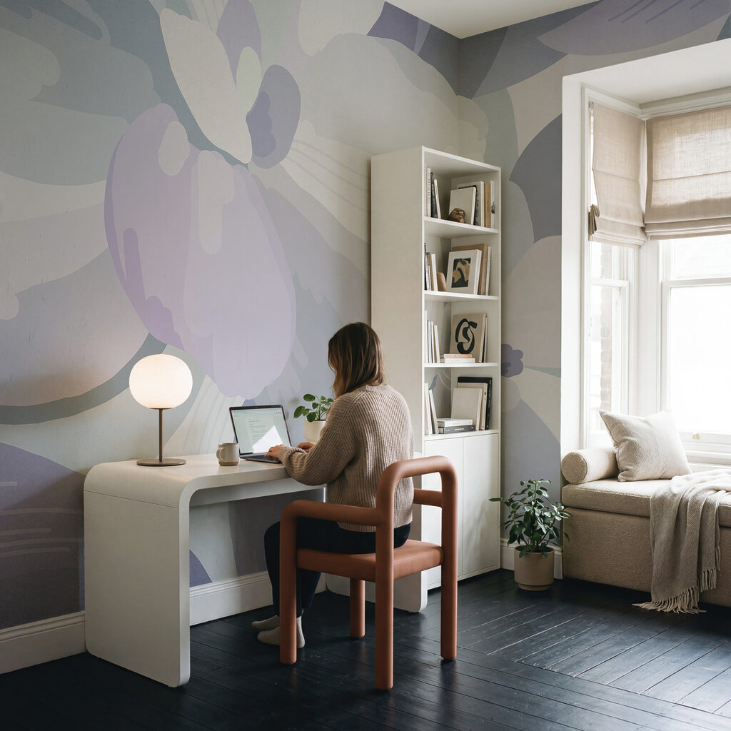 Soft pastel floral abstract design