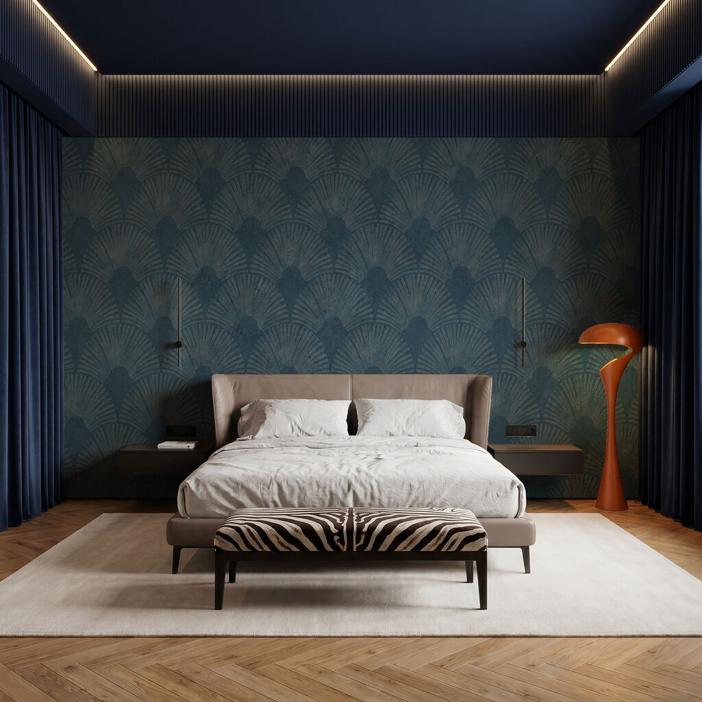 Blue wallpaper with a pattern Blue wallpaper with a pattern