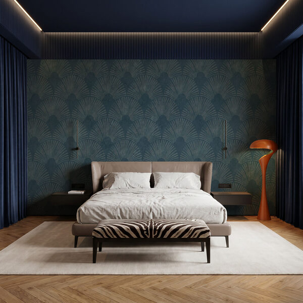 Blue wallpaper with a pattern Blue wallpaper with a pattern