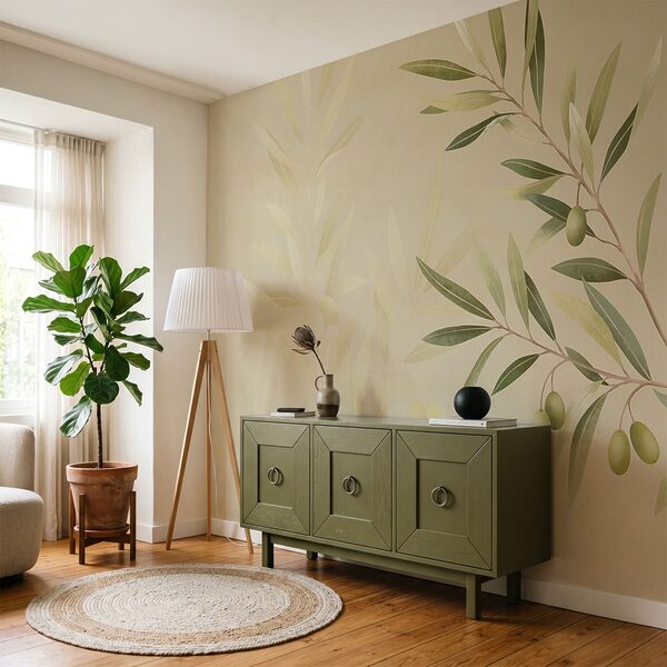 Wall mural Delicate olive branch design element