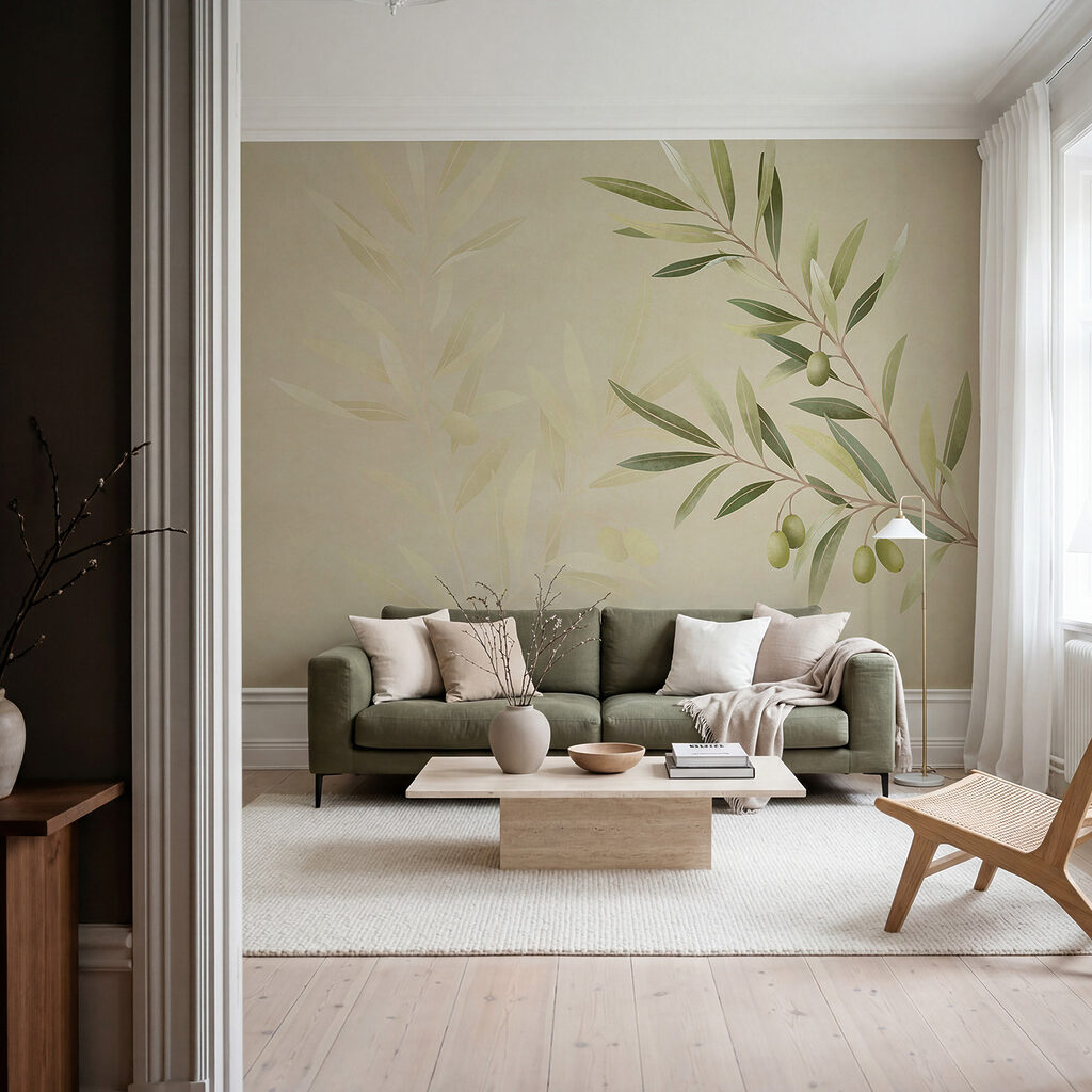 Delicate olive branch design element Delicate olive branch design element
