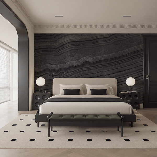 Black and white striped surface
