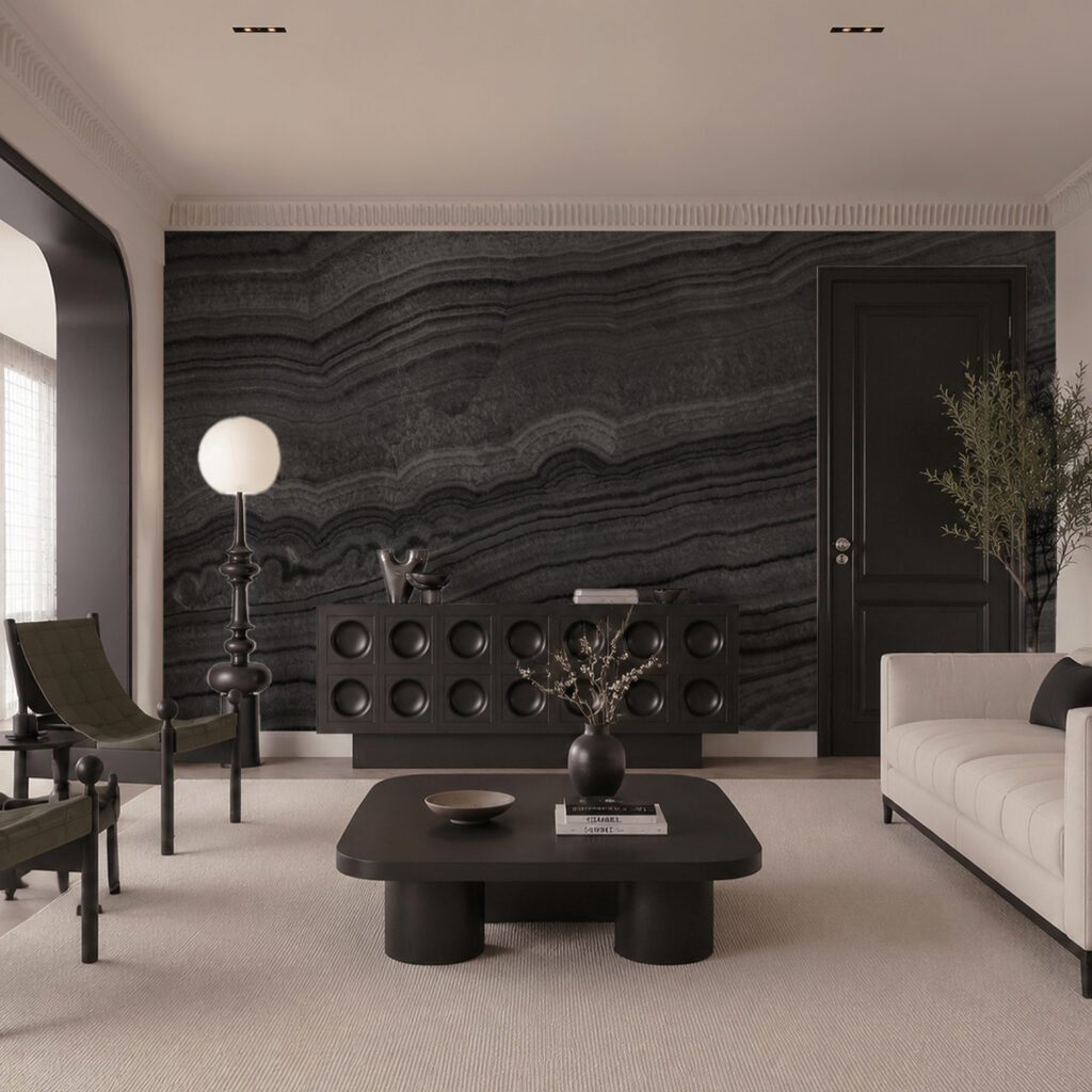 Black and white striped surface