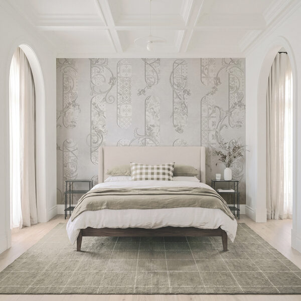 White wallpaper with floral designs White wallpaper with floral designs