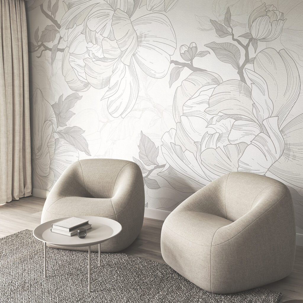 White and gray floral pattern White and gray floral pattern