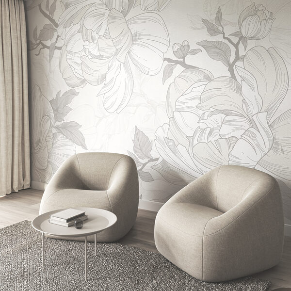 White and gray floral pattern White and gray floral pattern