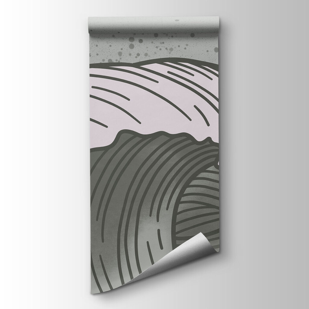 Drawing of waves in a sea Drawing of waves in a sea