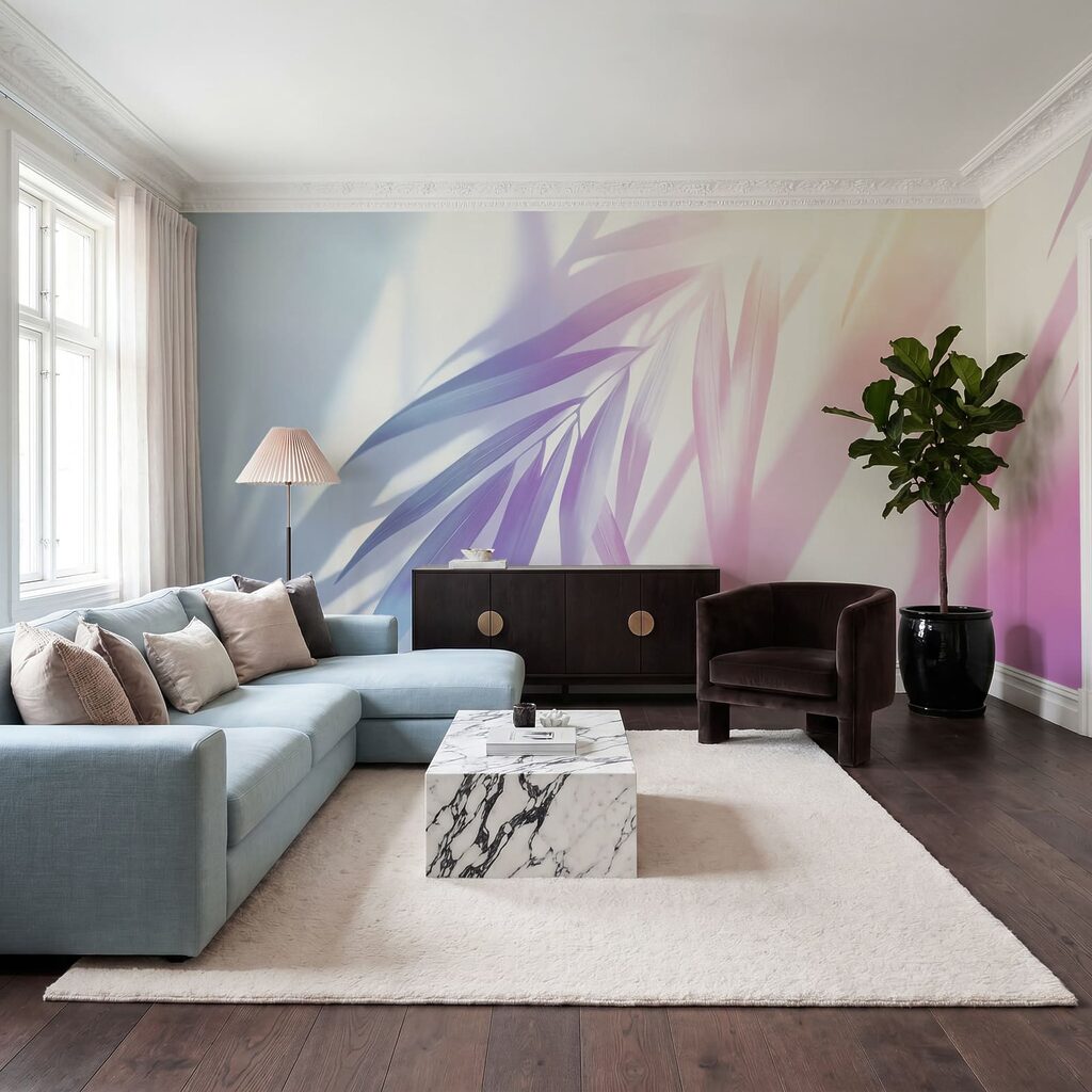 Delicate foliage with soft pastel hues Delicate foliage with soft pastel hues