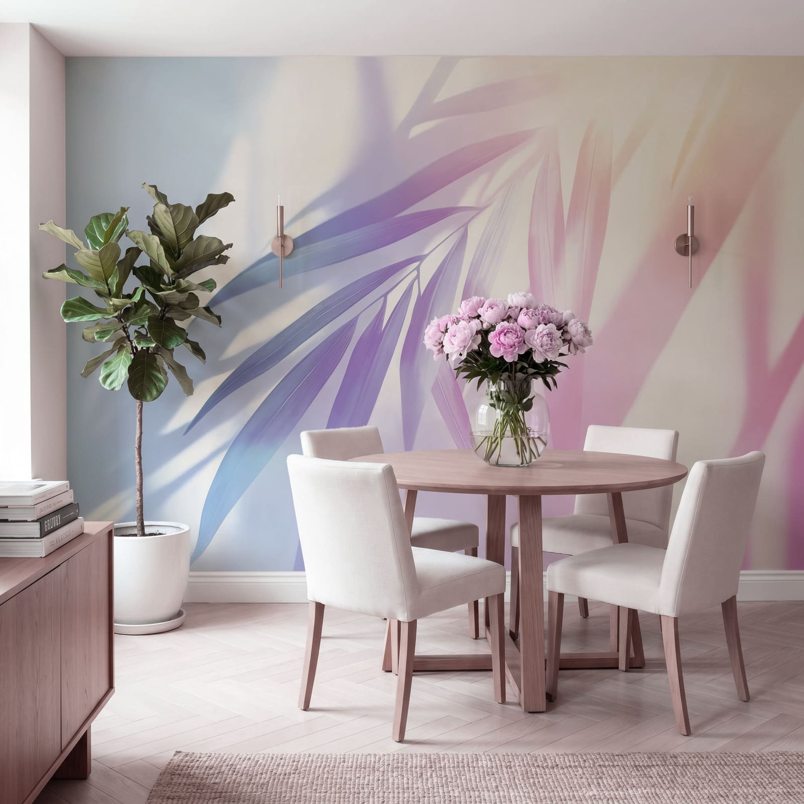 Delicate foliage with soft pastel hues Delicate foliage with soft pastel hues