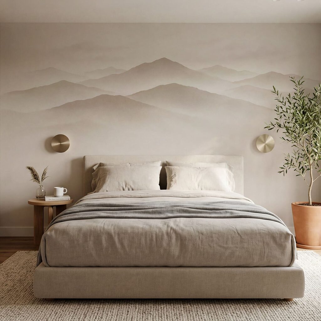 Foggy mountain range