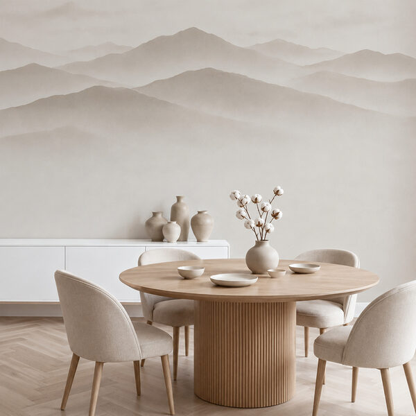 Foggy mountain range