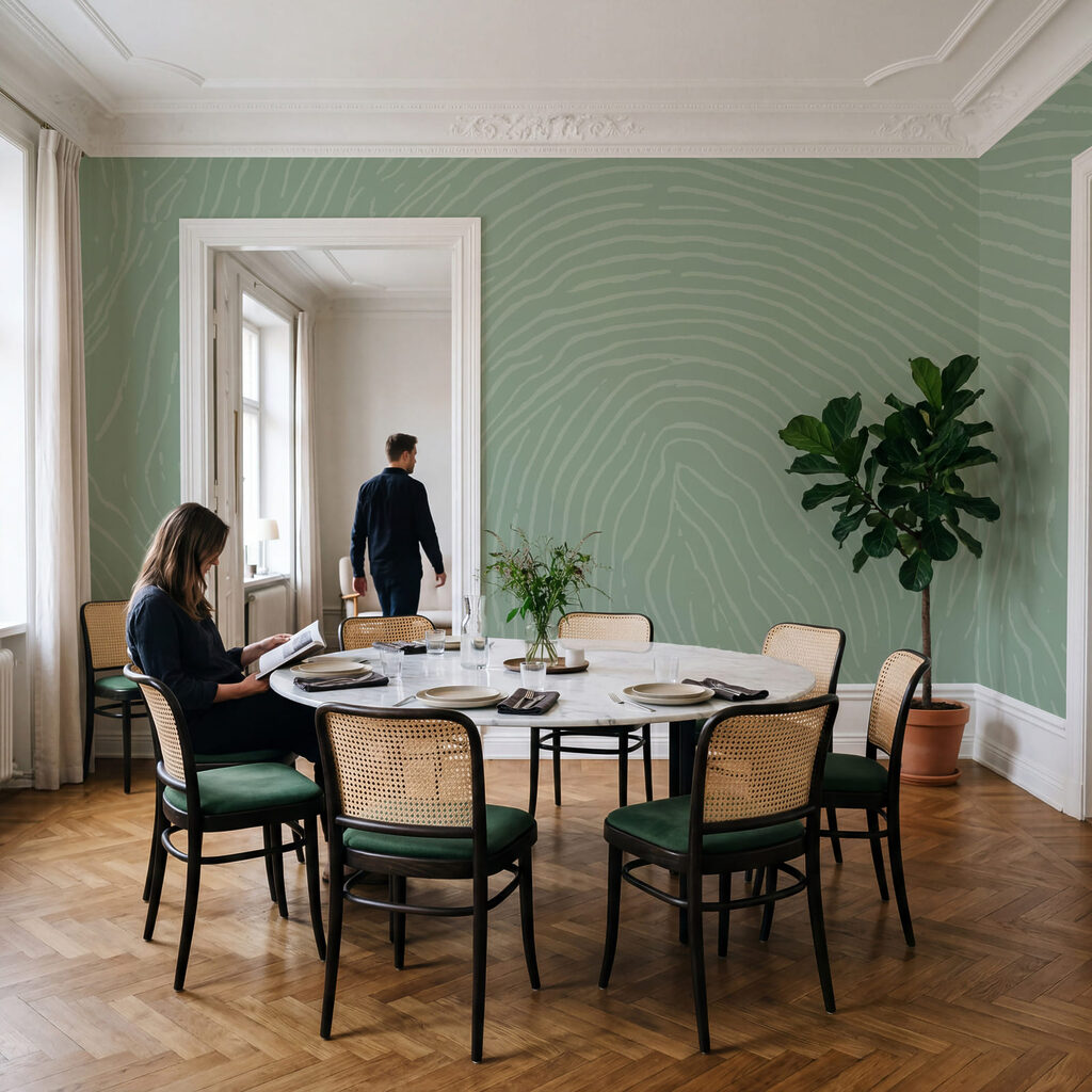 Green and white pattern