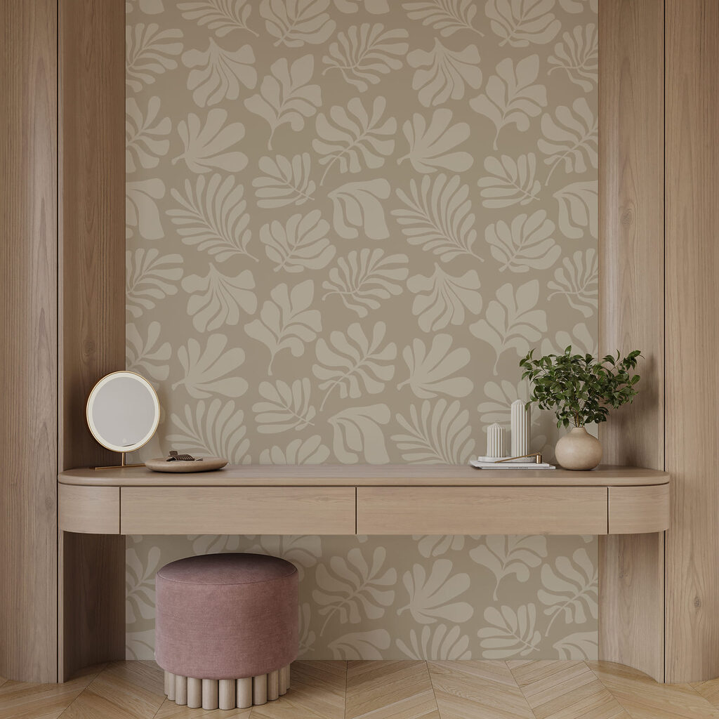 Pattern of leaves on a beige background Pattern of leaves on a beige background