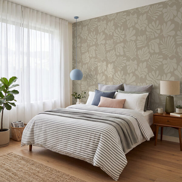 Pattern of leaves on a beige background Pattern of leaves on a beige background