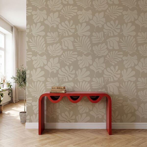 Pattern of leaves on a beige background Pattern of leaves on a beige background