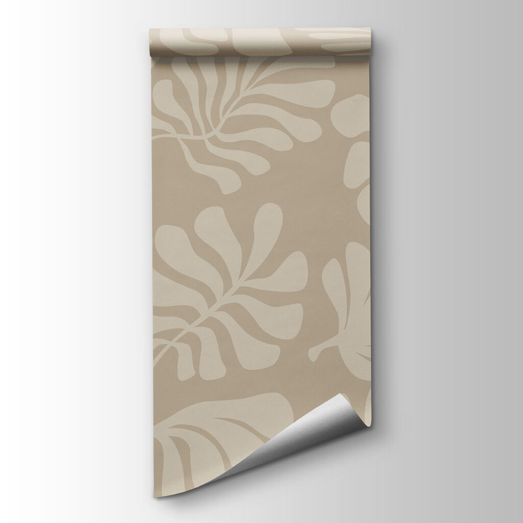 Pattern of leaves on a beige background Pattern of leaves on a beige background