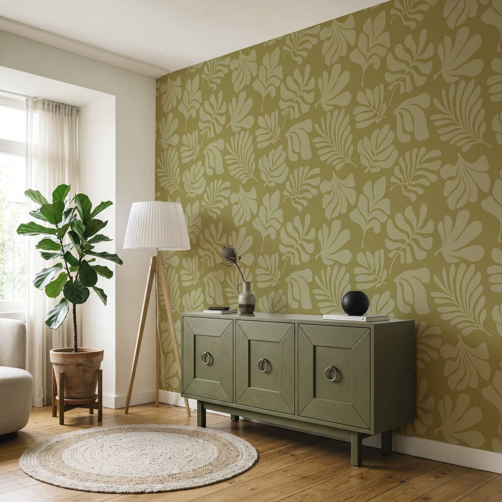 Pattern of leaves on a green background Pattern of leaves on a green background