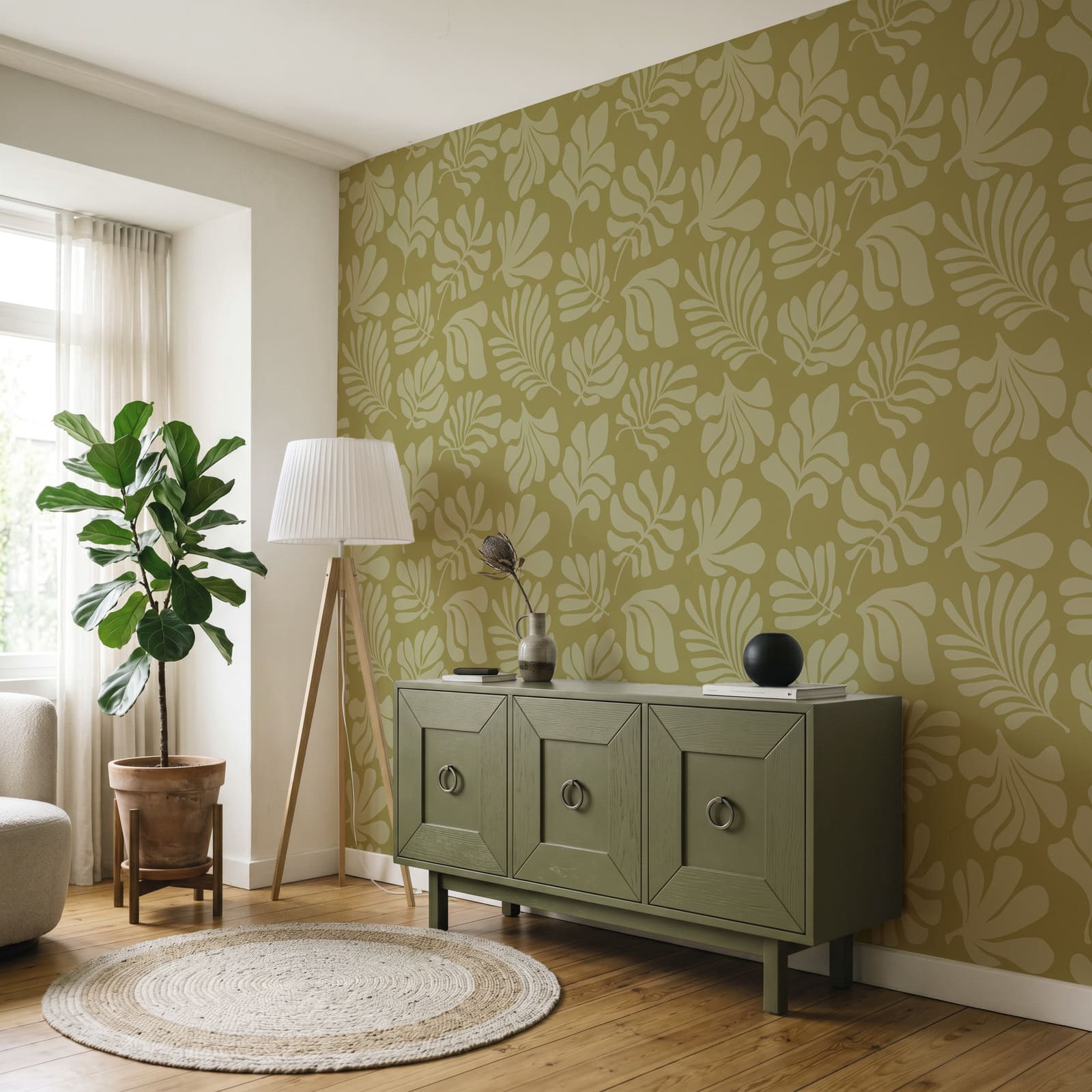 Pattern of leaves on a green background Pattern of leaves on a green background