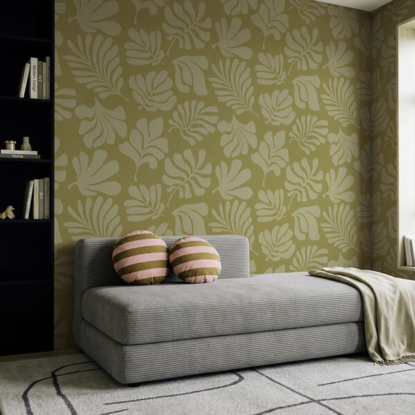 Pattern of leaves on a green background Pattern of leaves on a green background