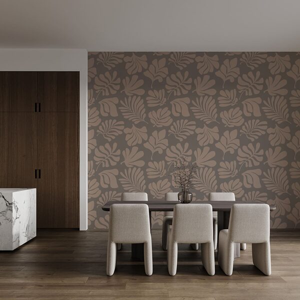Pattern of leaves on a brown background Pattern of leaves on a brown background