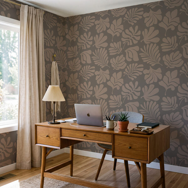 Pattern of leaves on a brown background Pattern of leaves on a brown background