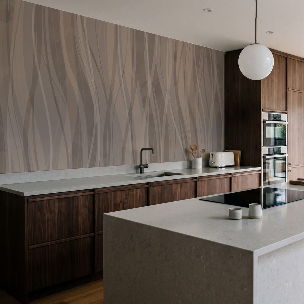 Brown and white wavy pattern
